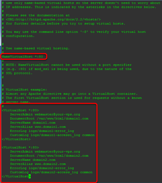 Editing Apache Configuration File