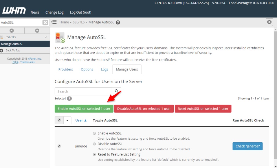 Enable Auto SSL